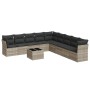 Gartensofa-Set, 10-teilig, mit Kissen, aus hellem grauen Kunststoff-Rattan. von , Gartensets - Ref: Foro24-3249631, Preis: 72...