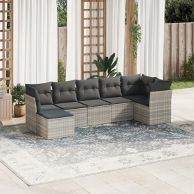 Garden sofa set 7 pieces with light gray PE rattan cushions by , Garden sets - Ref: Foro24-3249811, Price: 531,02 €, Discount: %