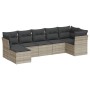 Garden sofa set 7 pieces with light gray PE rattan cushions by , Garden sets - Ref: Foro24-3249811, Price: 531,02 €, Discount: %