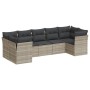 Garden sofa set 7 pieces with light gray PE rattan cushions by , Garden sets - Ref: Foro24-3249961, Price: 561,48 €, Discount: %