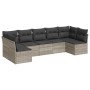 Garden sofa set 7 pieces with light gray PE rattan cushions by , Garden sets - Ref: Foro24-3249271, Price: 518,84 €, Discount: %