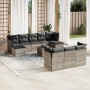 Garden sofa set 11 pieces and gray synthetic rattan cushions by , Garden sets - Ref: Foro24-3250181, Price: 790,38 €, Discoun...