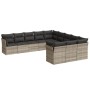 Garden sofa set 11 pieces and gray synthetic rattan cushions by , Garden sets - Ref: Foro24-3250251, Price: 830,33 €, Discoun...