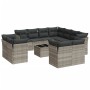 Garden sofa set 12 pieces and gray synthetic rattan cushions by , Garden sets - Ref: Foro24-3250361, Price: 998,90 €, Discoun...