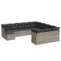 Garden sofa set 12 pieces and gray synthetic rattan cushions by , Garden sets - Ref: Foro24-3250471, Price: 950,81 €, Discoun...