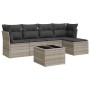 Garden sofa set 6 pieces and gray synthetic rattan cushions by , Garden sets - Ref: Foro24-3249411, Price: 422,71 €, Discount: %