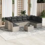 Set of 10-piece garden sofas with light gray synthetic rattan cushions by , Garden sets - Ref: Foro24-3249921, Price: 708,26 ...