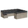 Garden sofa set 11 pieces and gray synthetic rattan cushions by , Garden sets - Ref: Foro24-3250101, Price: 821,63 €, Discoun...