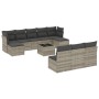 Garden sofa set 11 pieces and gray synthetic rattan cushions by , Garden sets - Ref: Foro24-3250141, Price: 756,75 €, Discoun...