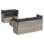 Garden sofa set 6 pieces and gray synthetic rattan cushions by , Garden sets - Ref: Foro24-3249091, Price: 478,66 €, Discount: %