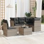 Garden sofa set 6 pieces and gray synthetic rattan cushions by , Garden sets - Ref: Foro24-3249491, Price: 454,46 €, Discount: %