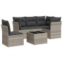 Garden sofa set 6 pieces and gray synthetic rattan cushions by , Garden sets - Ref: Foro24-3249491, Price: 454,46 €, Discount: %