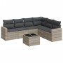 Set de sofás de jardín 7 pzas con cojines ratán PE gris claro de , Sofás modulares de exterior - Ref: Foro24-3251359, Precio:...