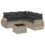 Garden sofa set 6 pieces and gray synthetic rattan cushions by , Garden sets - Ref: Foro24-3253699, Price: 466,42 €, Discount: %