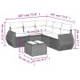 Garden sofa set 6 pieces and gray synthetic rattan cushions by , Garden sets - Ref: Foro24-3253699, Price: 466,42 €, Discount: %