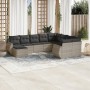 Gartensofa-Set, 10-teilig, mit Kissen, aus hellem grauen Kunststoff-Rattan. von , Gartensets - Ref: Foro24-3254199, Preis: 76...