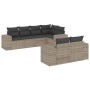 Garden sofa set 7 pieces with light gray PE rattan cushions by , Garden sets - Ref: Foro24-3255149, Price: 605,62 €, Discount: %