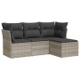 Garden sofa set 4 pieces with gray synthetic rattan cushions by , Garden sets - Ref: Foro24-3249381, Price: 304,77 €, Discoun...