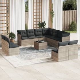 Garden sofa set 12 pieces and gray synthetic rattan cushions by , Garden sets - Ref: Foro24-3249671, Price: 931,99 €, Discoun...