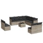 Garden sofa set 12 pieces and gray synthetic rattan cushions by , Garden sets - Ref: Foro24-3249671, Price: 930,48 €, Discoun...