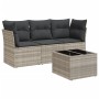 Garden sofa set 4 pieces with gray synthetic rattan cushions by , Garden sets - Ref: Foro24-3217222, Price: 291,22 €, Discoun...