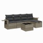 Garden sofa set 6 pieces and gray synthetic rattan cushions by , Garden sets - Ref: Foro24-3263788, Price: 411,13 €, Discount: %