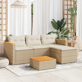 Garden sofa set with beige cushions 3 pcs PE rattan by , Garden sets - Ref: Foro24-365828, Price: 323,68 €, Discount: %