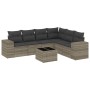 Garden sofa set 7 pieces with light gray PE rattan cushions by , Garden sets - Ref: Foro24-3254959, Price: 539,77 €, Discount: %