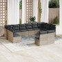 Garden sofa set 12 pieces and gray synthetic rattan cushions by , Garden sets - Ref: Foro24-3250211, Price: 861,82 €, Discoun...