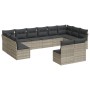 Garden sofa set 12 pieces and gray synthetic rattan cushions by , Garden sets - Ref: Foro24-3250211, Price: 861,82 €, Discoun...