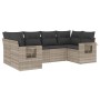 Garden sofa set 6 pieces and gray synthetic rattan cushions by , Garden sets - Ref: Foro24-3220581, Price: 482,11 €, Discount: %