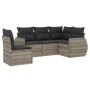 Gartensofa-Set und Kissen, 5-teilig, aus hellem grauem Kunststoff-Rattan. von , Gartensets - Ref: Foro24-3221371, Preis: 423,...