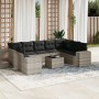 Gartensofa-Set, 10-teilig, mit Kissen, aus hellem grauen Kunststoff-Rattan. von , Gartensets - Ref: Foro24-3223011, Preis: 72...