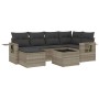 Garden sofa set 7 pieces with light gray PE rattan cushions by , Garden sets - Ref: Foro24-3220471, Price: 490,78 €, Discount: %