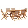 7-piece garden dining set, solid wood with gray taupe fabric. by , Garden sets - Ref: Foro24-3281714, Price: 471,99 €, Discou...