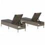 Set of 3-piece synthetic rattan sun loungers with gray cushions by , Loungers - Ref: Foro24-3284265, Price: 304,81 €, Discoun...