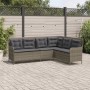 Gartensofa in L-Form mit grauen Kissen aus synthetischem Rattan. von , Outdoor-Sofas - Ref: Foro24-369002, Preis: 348,48 €, R...