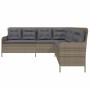 L-shaped garden sofa with gray synthetic rattan cushions by , Outdoor sofas - Ref: Foro24-369002, Price: 348,48 €, Discount: %