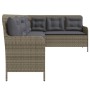 Gartensofa in L-Form mit grauen Kissen aus synthetischem Rattan. von , Outdoor-Sofas - Ref: Foro24-369002, Preis: 348,48 €, R...