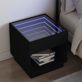 Bedside table with Infinity LED black 50x50x50 cm by , Nightstands - Ref: Foro24-3284085, Price: 106,48 €, Discount: %