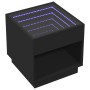 Mesita de noche con Infinity LED negra 50x50x50 cm de , Mesitas de noche - Ref: Foro24-3284085, Precio: 106,48 €, Descuento: %