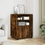 Wheeled cabinet made of smoked oak engineered wood, measuring 60x48x81 cm. by , Filing cabinets - Ref: Foro24-853168, Price: ...