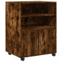 Wheeled cabinet made of smoked oak engineered wood, measuring 60x48x81 cm. by , Filing cabinets - Ref: Foro24-853168, Price: ...