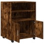 Wheeled cabinet made of smoked oak engineered wood, measuring 60x48x81 cm. by , Filing cabinets - Ref: Foro24-853168, Price: ...