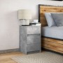 Bedside table with gray concrete engineered wood LED lights by , Nightstands - Ref: Foro24-852015, Price: 63,11 €, Discount: %