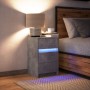 Mesita de noche con luces LED madera ingeniería gris hormigón de , Mesitas de noche - Ref: Foro24-852015, Precio: 74,54 €, De...