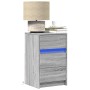 Bedside table with LED lights in gray Sonoma engineered wood by , Nightstands - Ref: Foro24-852017, Price: 64,46 €, Discount: %