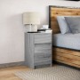 Bedside table with LED lights in gray Sonoma engineered wood by , Nightstands - Ref: Foro24-852017, Price: 64,46 €, Discount: %