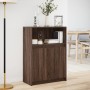 Sideboard with LED lights, engineered wood in brown oak, 72x34x100 cm. by , Sideboards - Ref: Foro24-852165, Price: 93,86 €, ...