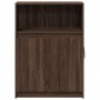 Sideboard with LED lights, engineered wood in brown oak, 72x34x100 cm. by , Sideboards - Ref: Foro24-852165, Price: 93,86 €, ...